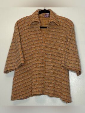 Vintage 1970s Colorful Multicolor Knit Sweater